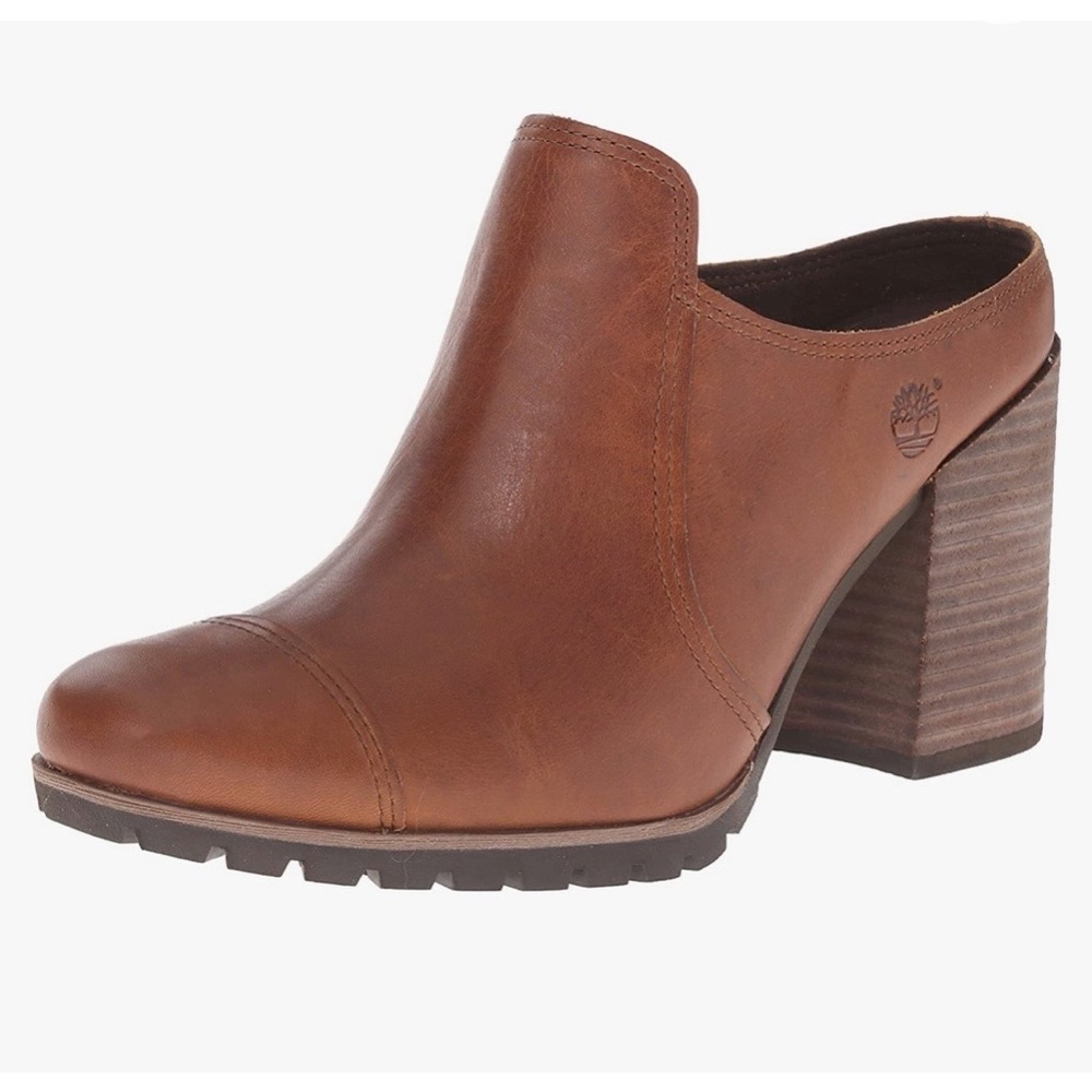 Timberland Ortholite Swazey Full Grain Leather Heeled Clog Mules